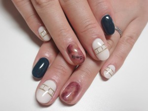 秋のべっ甲ネイル