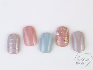 春のボーダーネイル