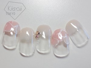 シンプルフラワーネイル